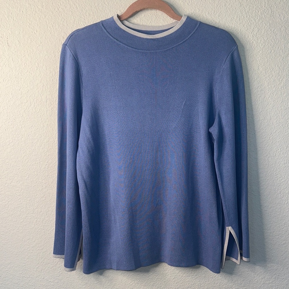 Halogen Sky Blue Crew Neck Sweater